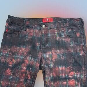 ROYAL BONES Women’s 11 (juniors) Tie Dyed Plaid Jeans